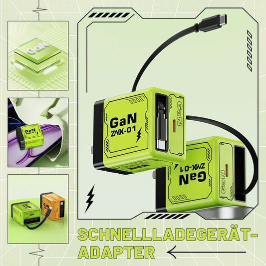⚡Snelle opladeradapter met intrekbare Type C-kabel en connecto